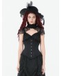 Dark in love Black Dark Gothic Metal Boned Longline Underbust Corset