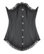 Dark in love Black Dark Gothic Metal Boned Longline Underbust Corset