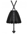 Dark in love Black Gothic Bat Wing Buckle Strap Short Dress with Tail