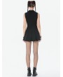 Dark in love Black Gothic Skull Zip Collar Tactical Punk Sleeveless Dress