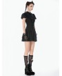 Dark in love Black Dark Gothic Lolita Bow Lace Trim Short Dress