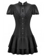 Dark in love Black Dark Gothic Lolita Bow Lace Trim Short Dress