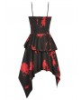 Dark in love Red and Black Tie-Dye Punk Gothic Asymmetric Dress