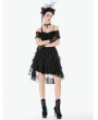 Dark in love Black Romantic Gothic Lace Layered High-Low Party Dress