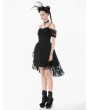 Dark in love Black Romantic Gothic Lace Layered High-Low Party Dress