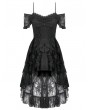 Dark in love Black Romantic Gothic Lace Layered High-Low Party Dress