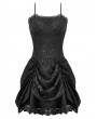 Dark in love Black Gothic Dark Doll Embroidered Peplum Dress