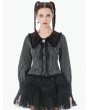 Dark in love Black Gothic Striped Peter Pan Collar Shirt for Women
