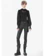 Dark in love Black Noble Gothic Embroidered Lace Applique Blouse for Women