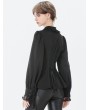 Dark in love Black Noble Gothic Embroidered Lace Applique Blouse for Women
