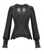 Dark in love Black Noble Gothic Embroidered Lace Applique Blouse for Women