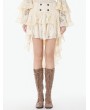 Dark in love Ivory Steampunk Gothic Lace Ruffled High Low Skirt