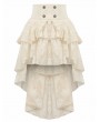 Dark in love Ivory Steampunk Gothic Lace Ruffled High Low Skirt