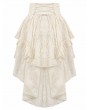 Dark in love Ivory Steampunk Gothic Lace Ruffled High Low Skirt