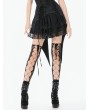 Dark in love Black Gothic Layered Lace Jacquard Swallowtail Skirt