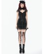 Dark in love Black Gothic Layered Lace Jacquard Swallowtail Skirt