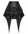 Dark in love Black Gothic Layered Lace Jacquard Swallowtail Skirt