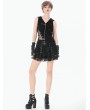 Dark in love Black Gothic Punk Eyelet Lace Layered Mini Skirt