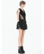 Dark in love Black Gothic Punk Eyelet Lace Layered Mini Skirt
