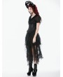 Dark in love Black Gothic Dark Fairy Layered Lace Mesh Skirt