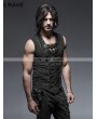 Punk Rave Black Gothic Fron Strap Vest for Men