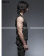 Punk Rave Black Gothic Fron Strap Vest for Men