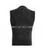 Punk Rave Black Gothic Fron Strap Vest for Men