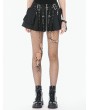 Dark in love Black Gothic Metal Tactical Punk Pleated Skirt