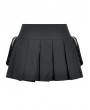 Dark in love Black Gothic Metal Tactical Punk Pleated Skirt