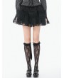 Dark in love Black Gothic Lace Tiered Bustle Tail Skirt