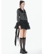 Dark in love Black Gothic Lace Tiered Bustle Tail Skirt