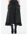 Dark in love Black Gothic Baroque Floral Lace Layered Maxi Skirt