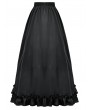 Dark in love Black Gothic Baroque Floral Lace Layered Maxi Skirt