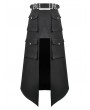 Dark in love Black Gothic Punk Multi-Pocket Cutout Belted Long Skirt