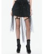 Dark in love Black Gothic Tailed Sheer Mesh Petticoat Skirt