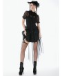 Dark in love Black Gothic Tailed Sheer Mesh Petticoat Skirt
