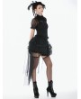 Dark in love Black Gothic Tailed Sheer Mesh Petticoat Skirt