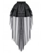 Dark in love Black Gothic Tailed Sheer Mesh Petticoat Skirt