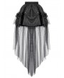 Dark in love Black Gothic Tailed Sheer Mesh Petticoat Skirt