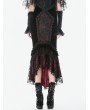 Dark in love Black Gothic Elegant Velvet Lace Appliqued Mermaid Skirt
