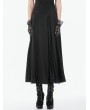 Dark in love Black Elegant Gothic Floral Mesh Spliced Long Skirt