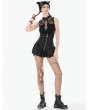 Dark in love Black Gothic Corseted Punk Eyelet Balloon Shorts