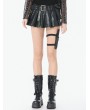 Dark in love Black Gothic Tactical Punk Asymmetric Pleated Shorts