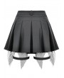 Dark in love Black Gothic Punk Mesh Spliced Pleated Shorts with Garters