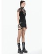 Dark in love Black Gothic Punk Metal Utility Asymmetric Garter Shorts