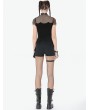 Dark in love Black Gothic Punk Metal Utility Asymmetric Garter Shorts