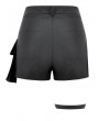 Dark in love Black Gothic Punk Metal Utility Asymmetric Garter Shorts
