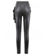Dark in love Black Gothic Punk Asymmetric Studded Pants for Women