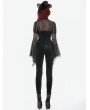 Dark in love Black Gothic Velvet Mesh Patchwork Leggings for Women