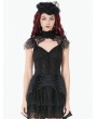 Dark in love Black Floral Lace Gothic Bolero Corset Top for Women